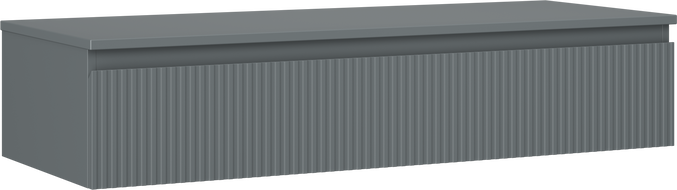 Mexen Rivel koupelnová skříňka pod umyvadlo 120 cm s deskou, 1 zásuvka, drážkovaná, grafit mat - 91A20-12023-1-BFC66