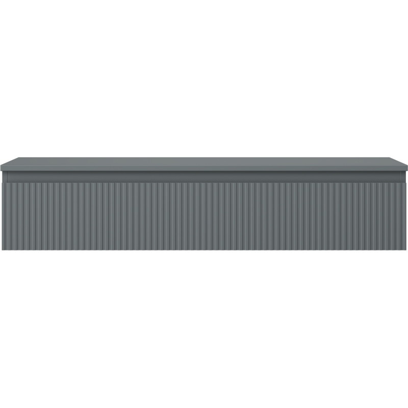 Mexen Rivel koupelnová skříňka pod umyvadlo 120 cm s deskou, 1 zásuvka, drážkovaná, grafit mat - 91A20-12023-1-BFC66