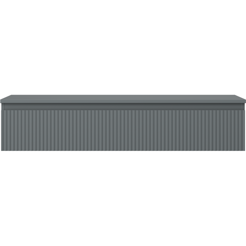 Mexen Rivel koupelnová skříňka pod umyvadlo 120 cm s deskou, 1 zásuvkou, rýhovaná, matně grafit - 91A20-12023-1-BFC66