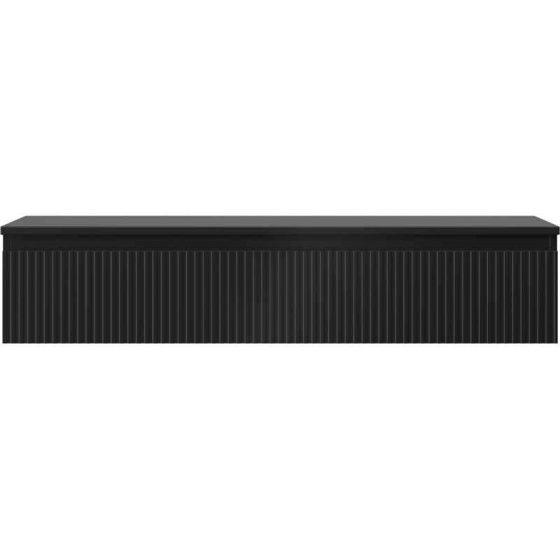 Mexen Rivel koupelnová skříňka pod umyvadlo 120 cm s deskou, 1 zásuvka, rýhovaná, černá mat - 91A20-12023-1-BFC71
