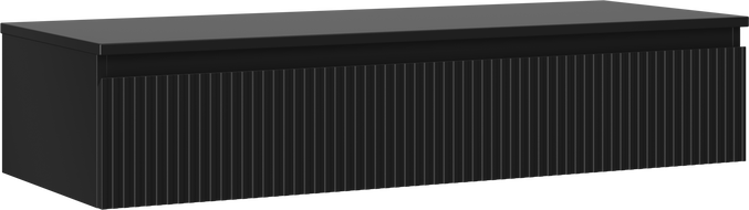 Mexen Rivel koupelnová skříňka pod umyvadlo 120 cm s deskou, 1 zásuvka, drážkovaná, černá mat - 91A20-12023-1-BFC71