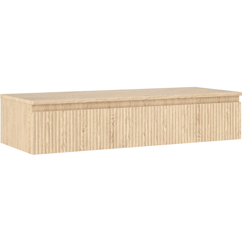 Mexen Rivel koupelnová skříňka podumyvadlová 120 cm s deskou, 1 zásuvka, drážkovaná, dub - 91A20-12023-1-BFC81