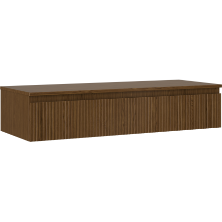 Mexen Rivel koupelnová skříňka pod umyvadlo 120 cm s deskou, 1 zásuvka, žebrovaná, ořech - 91A20-12023-1-BFC86