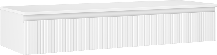 Mexen Rivel koupelnová skříňka pod umyvadlo 140 cm s deskou, 1 zásuvka, rýhovaná, bílá mat - 91A20-14023-1-BFC01