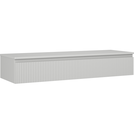 Mexen Rivel koupelnová skříňka pod umyvadlo 140 cm s deskou, 1 zásuvka, rýhovaná, šedý mat - 91A20-14023-1-BFC62