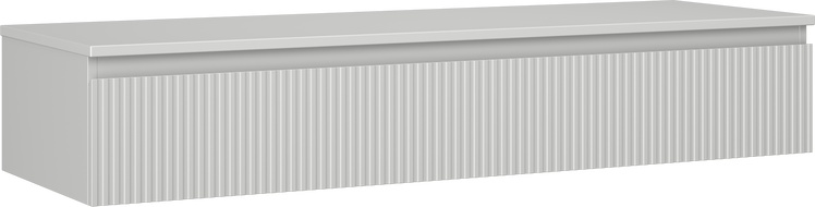 Mexen Rivel koupelnová skříňka pod umyvadlo 140 cm s deskou, 1 zásuvka, rýhovaná, šedý mat - 91A20-14023-1-BFC62