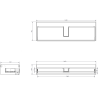 Mexen Rivel koupelnová skříňka pod umyvadlo 140 cm s deskou, 1 zásuvka, drážkovaná, grafit mat - 91A20-14023-1-BFC66