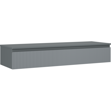 Mexen Rivel koupelnová skříňka pod umyvadlo 140 cm s deskou, 1 zásuvka, drážkovaná, grafit mat - 91A20-14023-1-BFC66