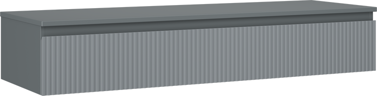 Mexen Rivel koupelnová skříňka pod umyvadlo 140 cm s deskou, 1 zásuvka, drážkovaná, grafit mat - 91A20-14023-1-BFC66