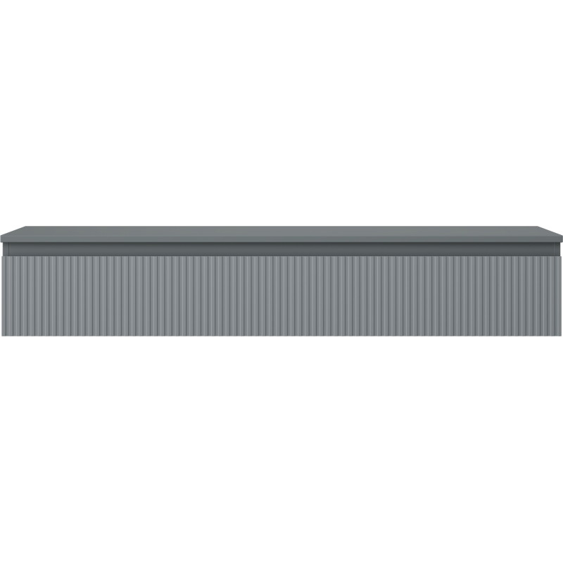 Mexen Rivel koupelnová skříňka pod umyvadlo 140 cm s deskou, 1 zásuvka, drážkovaná, grafit mat - 91A20-14023-1-BFC66