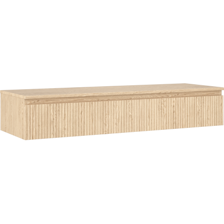 Mexen Rivel koupelnová skříňka pod umyvadlo 140 cm s deskou, 1 zásuvka, drážkovaná, dub - 91A20-14023-1-BFC81