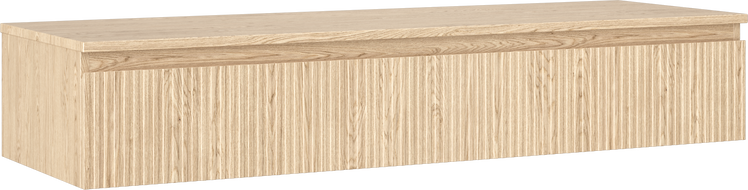 Mexen Rivel koupelnová skříňka pod umyvadlo 140 cm s deskou, 1 zásuvka, drážkovaná, dub - 91A20-14023-1-BFC81