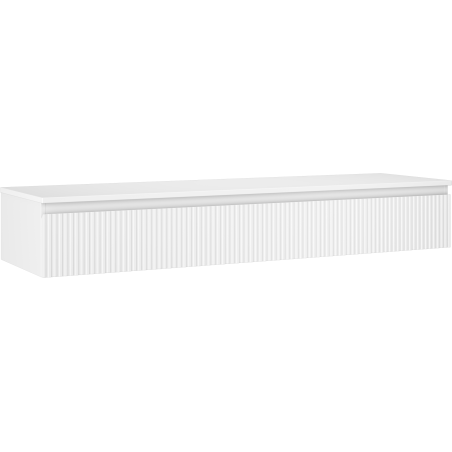 Mexen Rivel skříňka pod umyvadlo 160 cm s deskou, 1 šuplík, drážkovaná, bílá matná - 91A20-16023-1-BFC01