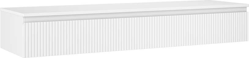 Mexen Rivel skříňka pod umyvadlo 160 cm s deskou, 1 šuplík, drážkovaná, bílá matná - 91A20-16023-1-BFC01