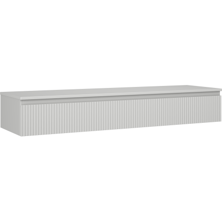 Mexen Rivel koupelnová skříňka pod umyvadlo 160 cm s deskou, 1 zásuvka, drážkovaná, šedá mat - 91A20-16023-1-BFC62