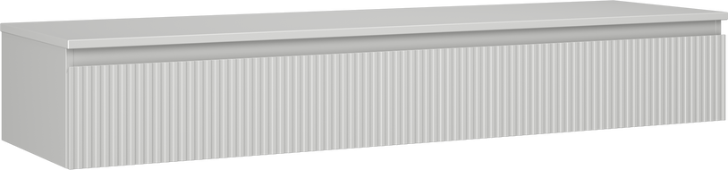 Mexen Rivel koupelnová skříňka pod umyvadlo 160 cm s deskou, 1 zásuvka, drážkovaná, šedá mat - 91A20-16023-1-BFC62