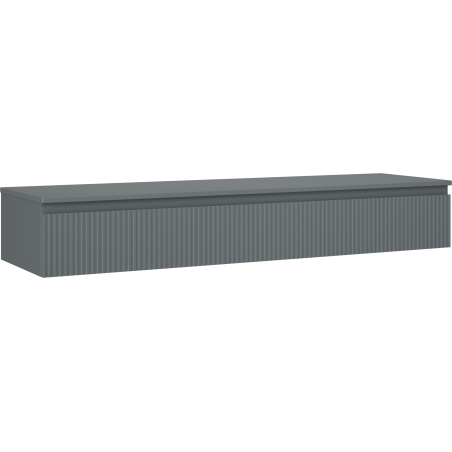 Mexen Rivel koupelnová skříňka pod umyvadlo 160 cm s deskou, 1 zásuvka, rýhovaná, grafit mat - 91A20-16023-1-BFC66