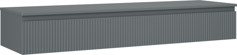 Mexen Rivel koupelnová skříňka pod umyvadlo 160 cm s deskou, 1 zásuvka, rýhovaná, grafit mat - 91A20-16023-1-BFC66
