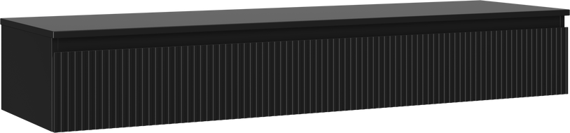 Mexen Rivel koupelnová skříňka pod umyvadlo 160 cm s deskou, 1 zásuvka, rýhovaná, černá mat - 91A20-16023-1-BFC71