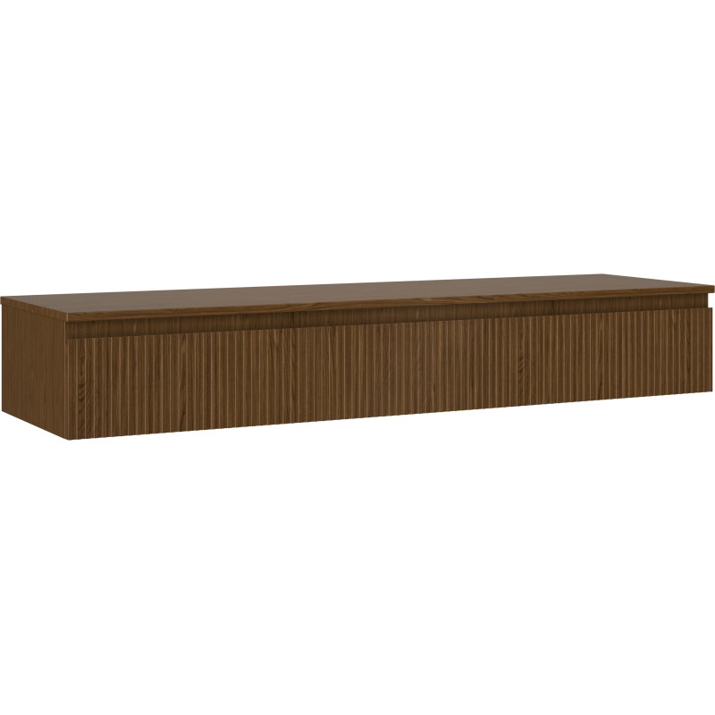 Mexen Rivel koupelnová skříňka pod umyvadlo 160 cm s deskou, 1 zásuvka, vroubkovaná, ořech - 91A20-16023-1-BFC86