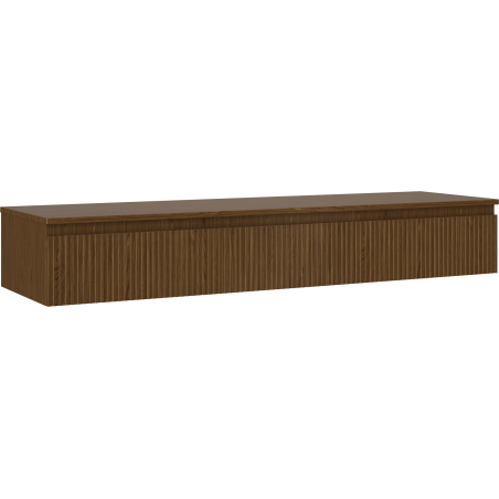 Mexen Rivel koupelnová skříňka pod umyvadlo 160 cm s deskou, 1 zásuvka, drážkovaná, ořech - 91A20-16023-1-BFC86