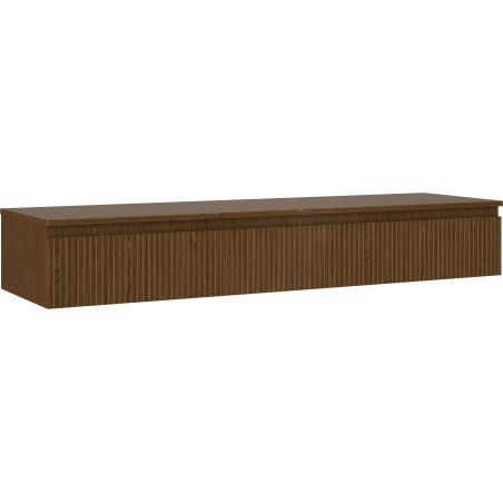 Mexen Rivel koupelnová skříňka pod umyvadlo 160 cm s deskou, 1 zásuvka, vroubkovaná, ořech - 91A20-16023-1-BFC86
