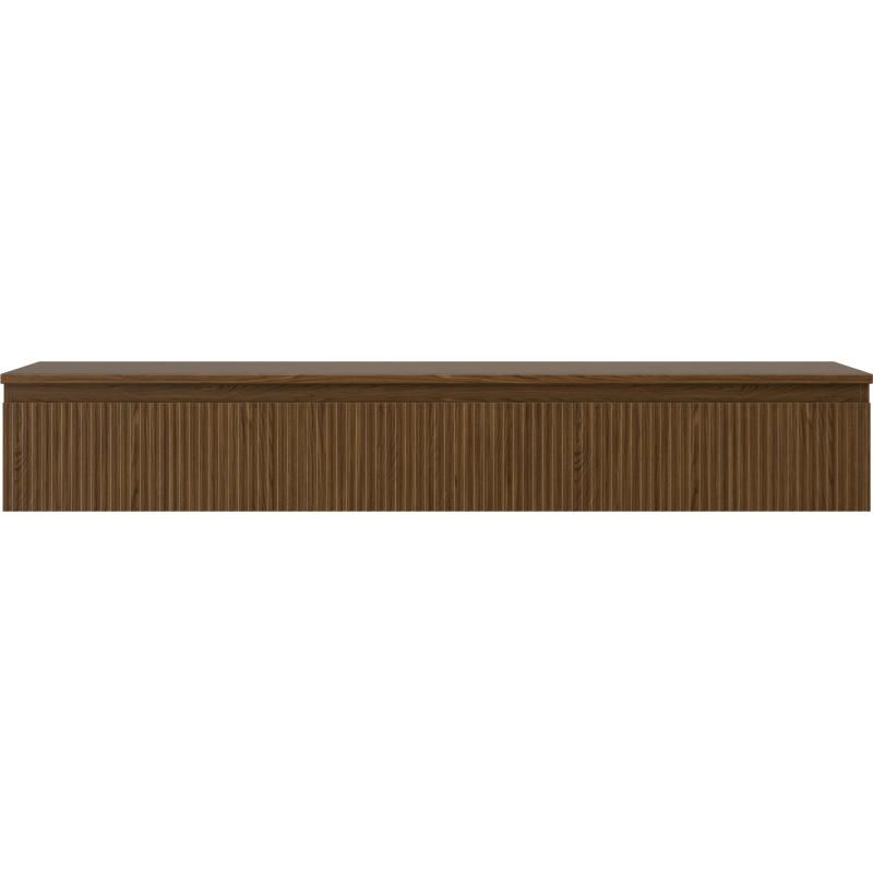 Mexen Rivel koupelnová skříňka pod umyvadlo 160 cm s deskou, 1 zásuvka, drážkovaná, ořech - 91A20-16023-1-BFC86