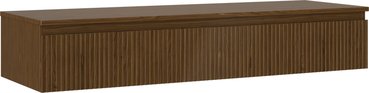 Mexen Rivel koupelnová skříňka pod umyvadlo 140 cm s deskou, 1 zásuvka, drážkovaná, ořech - 91A20-14023-1-BFC86