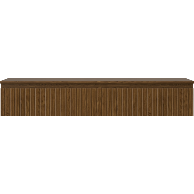 Mexen Rivel koupelnová skříňka pod umyvadlo 140 cm s deskou, 1 zásuvka, drážkovaná, ořech - 91A20-14023-1-BFC86