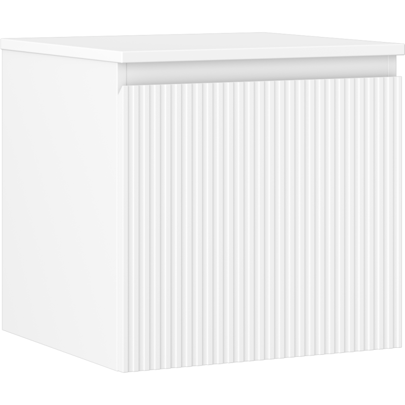 Mexen Rivel koupelnová skříňka pod umyvadlo 50 cm s deskou, 1 zásuvka, žebrovaná, bílá mat - 91A20-05047-1-BFC01