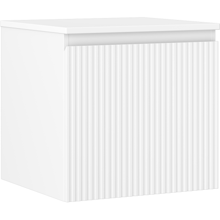 Mexen Rivel koupelnová skříňka pod umyvadlo 50 cm s deskou, 1 zásuvka, žebrovaná, bílá mat - 91A20-05047-1-BFC01