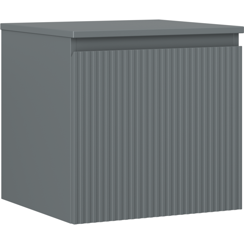 Mexen Rivel koupelnová skříňka pod umyvadlo 50 cm s deskou, 1 zásuvka, drážkovaná, grafit mat - 91A20-05047-1-BFC66