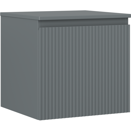 Mexen Rivel koupelnová skříňka pod umyvadlo 50 cm s deskou, 1 zásuvka, drážkovaná, grafit mat - 91A20-05047-1-BFC66