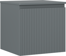 Mexen Rivel koupelnová skříňka pod umyvadlo 50 cm s deskou, 1 zásuvka, drážkovaná, grafit mat - 91A20-05047-1-BFC66