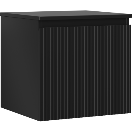 Mexen Rivel koupelnová skříňka pod umyvadlo 50 cm s deskou, 1 zásuvka, drážkovaná, černá mat - 91A20-05047-1-BFC71