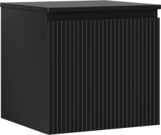 Mexen Rivel koupelnová skříňka pod umyvadlo 50 cm s deskou, 1 zásuvka, drážkovaná, černá mat - 91A20-05047-1-BFC71
