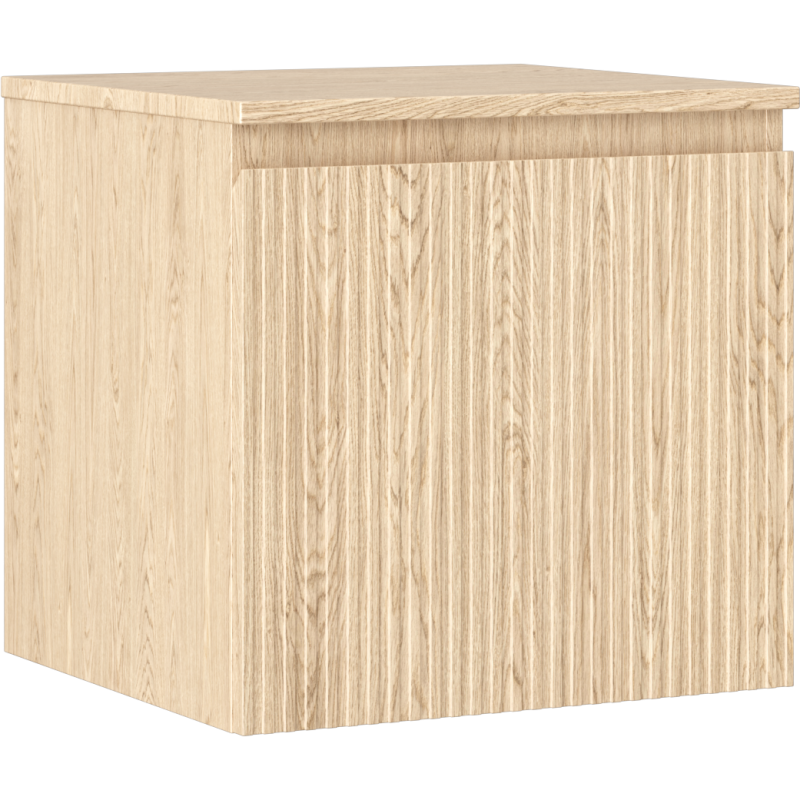 Mexen Rivel koupelnová skříňka pod umyvadlo 50 cm s deskou, 1 zásuvka, drážkovaná, dub - 91A20-05047-1-BFC81