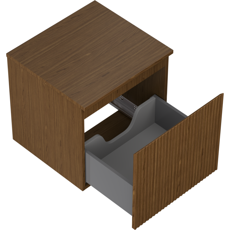 Mexen Rivel koupelnová skříňka pod umyvadlo 50 cm s deskou, 1 zásuvka, vroubkovaná, ořech - 91A20-05047-1-BFC86