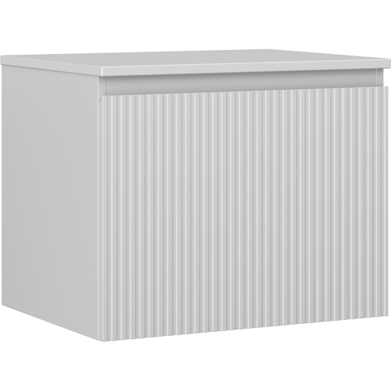 Mexen Rivel koupelnová skříňka pod umyvadlo 60 cm s deskou, 1 zásuvka, drážkovaná, šedá mat - 91A20-06047-1-BFC62