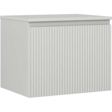 Mexen Rivel koupelnová skříňka pod umyvadlo 60 cm s deskou, 1 zásuvka, drážkovaná, šedá mat - 91A20-06047-1-BFC62