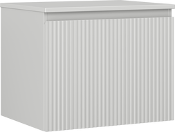 Mexen Rivel koupelnová skříňka pod umyvadlo 60 cm s deskou, 1 zásuvka, drážkovaná, šedá mat - 91A20-06047-1-BFC62