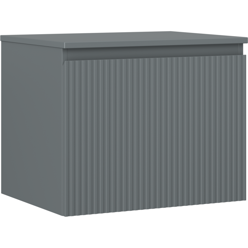 Mexen Rivel koupelnová skříňka pod umyvadlo 60 cm s deskou, 1 zásuvka, rýhovaná, grafit mat - 91A20-06047-1-BFC66