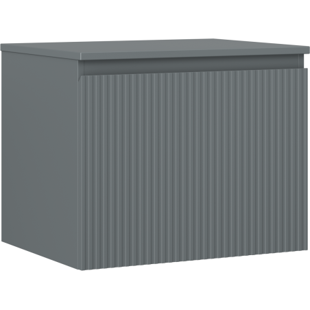 Mexen Rivel koupelnová skříňka pod umyvadlo 60 cm s deskou, 1 zásuvka, rýhovaná, grafit mat - 91A20-06047-1-BFC66