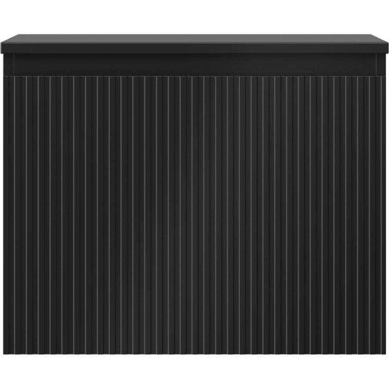 Mexen Rivel koupelnová skříňka pod umyvadlo 60 cm s deskou, 1 zásuvka, drážkovaná, černý mat - 91A20-06047-1-BFC71