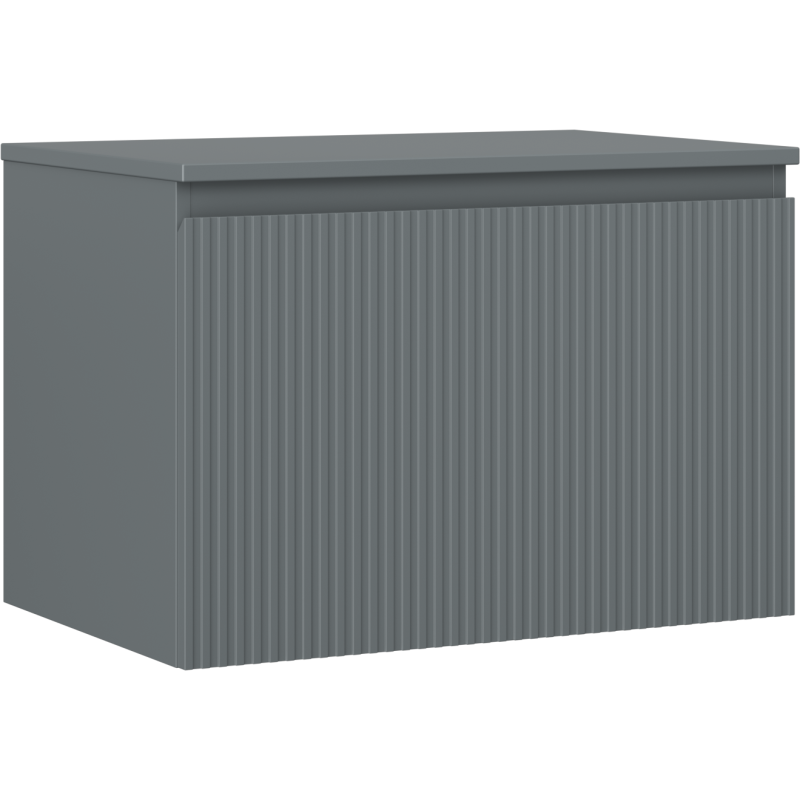 Mexen Rivel koupelnová skříňka pod umyvadlo 70 cm s deskou, 1 zásuvka, rýhovaná, grafit mat - 91A20-07047-1-BFC66