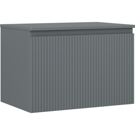 Mexen Rivel koupelnová skříňka pod umyvadlo 70 cm s deskou, 1 zásuvka, rýhovaná, grafit mat - 91A20-07047-1-BFC66