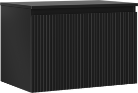 Mexen Rivel koupelnová skříňka pod umyvadlo 70 cm s deskou, 1 zásuvka, drážkovaná, černá matná - 91A20-07047-1-BFC71