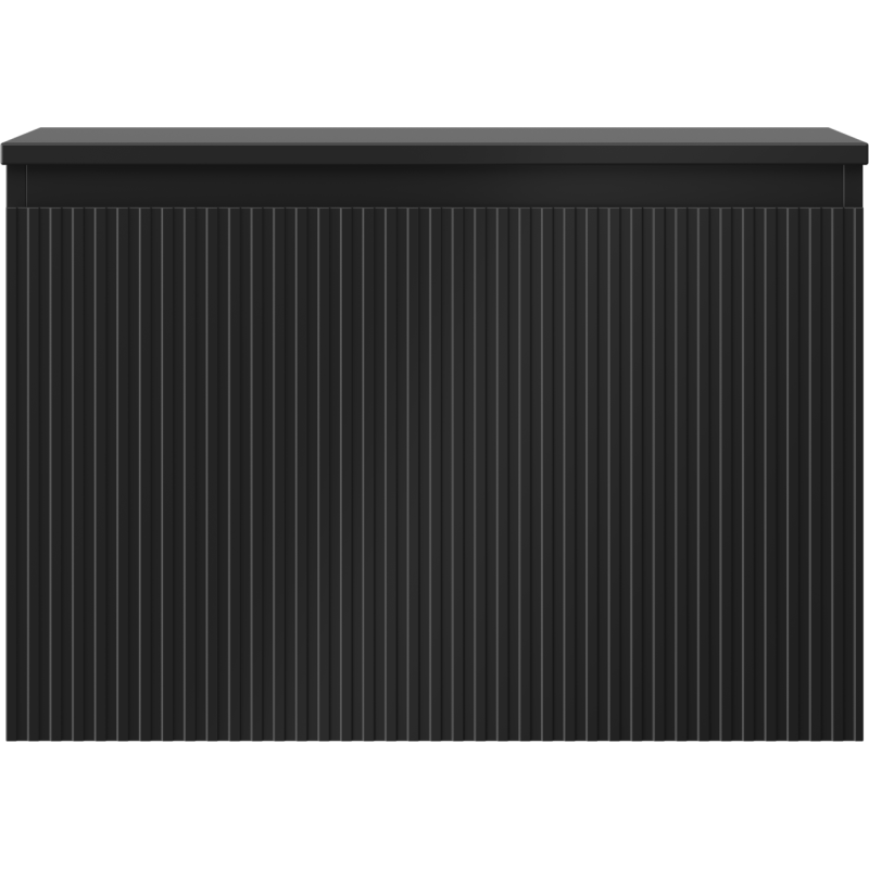 Mexen Rivel koupelnová skříňka pod umyvadlo 70 cm s deskou, 1 zásuvka, rýhovaná, černá mat - 91A20-07047-1-BFC71