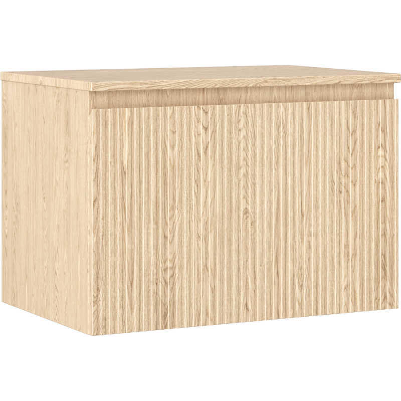 Mexen Rivel koupelnová skříňka pod umyvadlo 70 cm s deskou, 1 zásuvka, drážkovaná, dub - 91A20-07047-1-BFC81