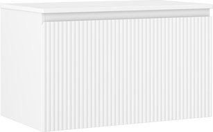 Mexen Rivel koupelnová skříňka pod umyvadlo 80 cm s deskou, 1 zásuvka, drážkovaná, bílá mat - 91A20-08047-1-BFC01